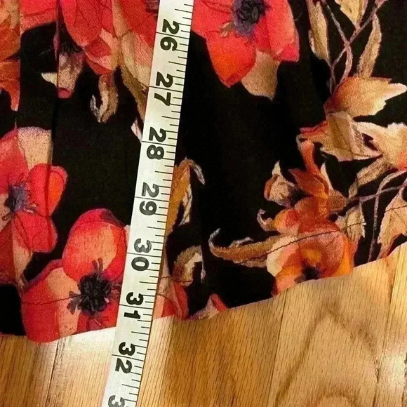 Free people Floral Regan boarder Mini Tunic Dress with Pockets sz 0 - Picture 8 of 10